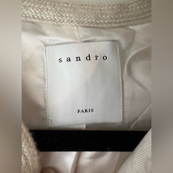 Sandro Sable Double S Tweed Wool Jacket 38 - Picture 15 of 16